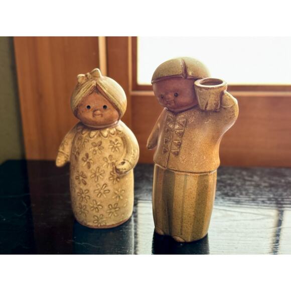 Vintage Fitz And Floyd Stoneware Japan Figurines - Boy & Girl Set - Picture 8 of 10